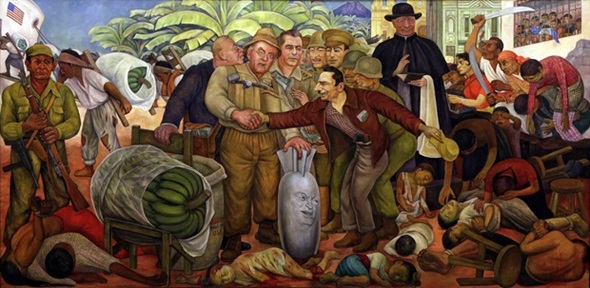 Mural de Diego Rivera sobre la explotación de la United Fruit Company