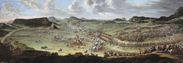 “Batalla de Almansa”, óleo de Buonaventura Ligli y Filippo Pallotta, 1709.
