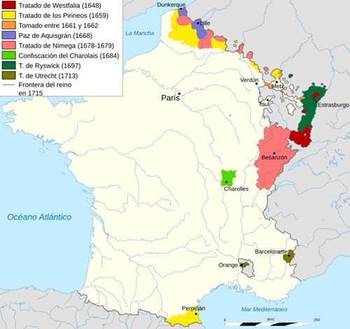 Adquisiciones territoriales de Francia bajo el reinado de Luis XIV