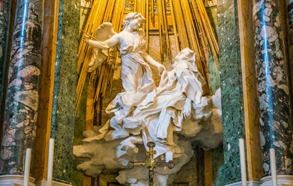 “El Éxtasis de Santa Teresa” de Gian Lorenzo Bernini. Estilo barroco.