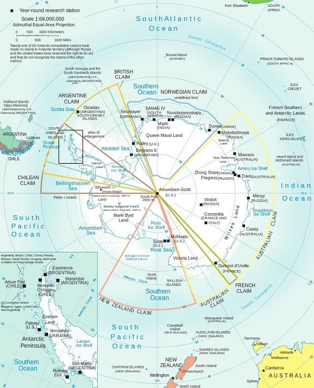 Mapa del mundo Completo - Mapa del mundo con la Antártida