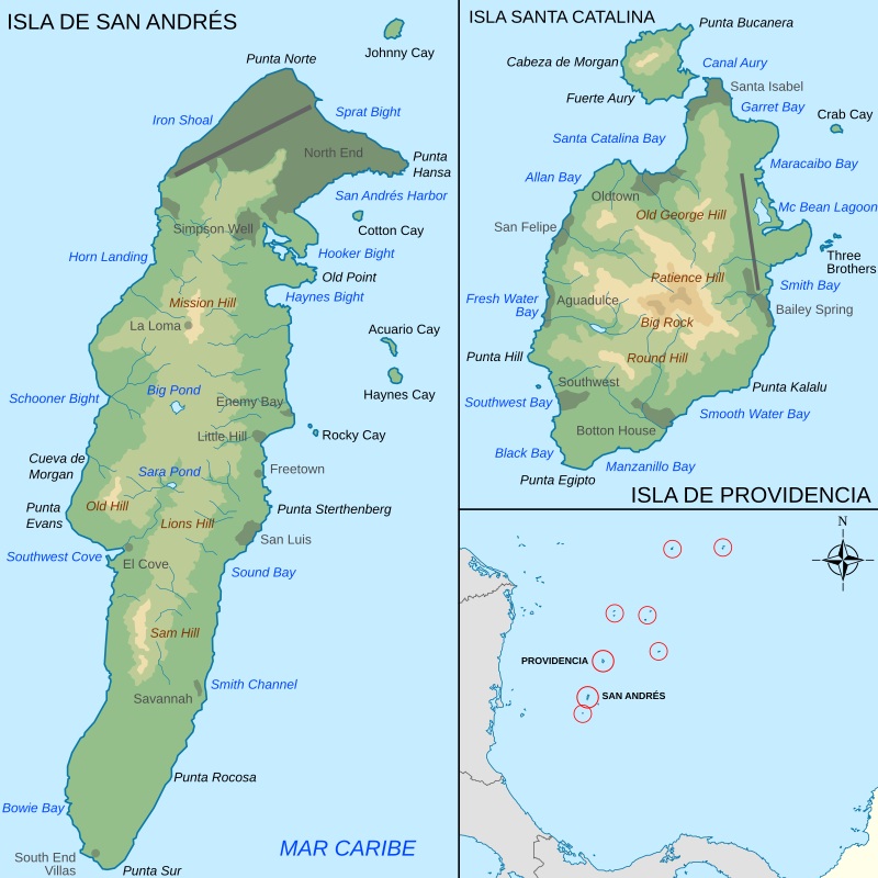 Mapa de las Islas de San Andrés, Providencia y Santa Catalina Mapa de las Islas de San Andrés, Providencia y Santa Catalina