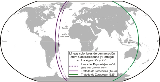 Nuevo Mapa-Mundi Planisferio Ilustrado con Más Notables Monumentos de  España y Portugal, Senalando las divisiones